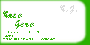 mate gere business card