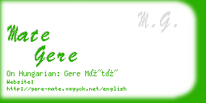 mate gere business card